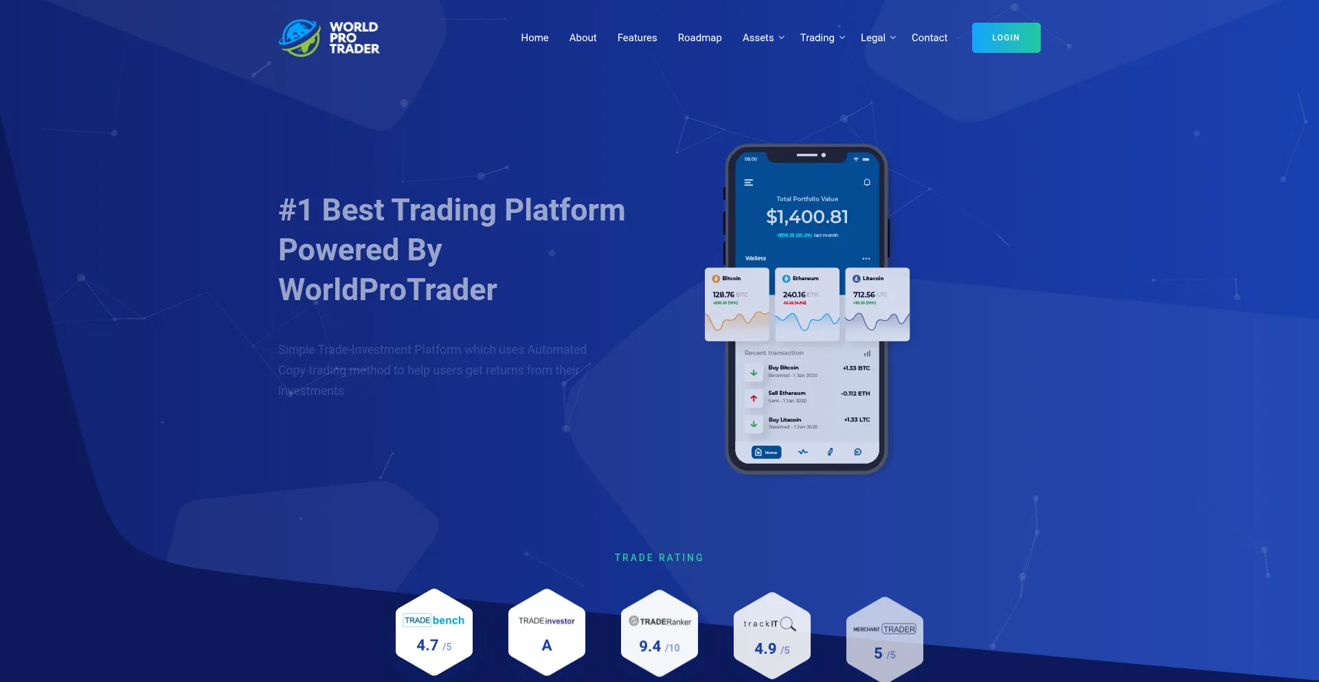 Website screenshot of Worldprotrader.com