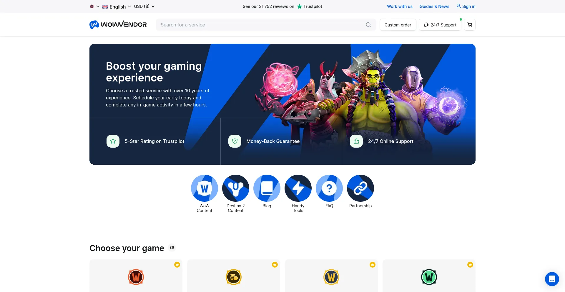 Wowvendor.com Screenshot