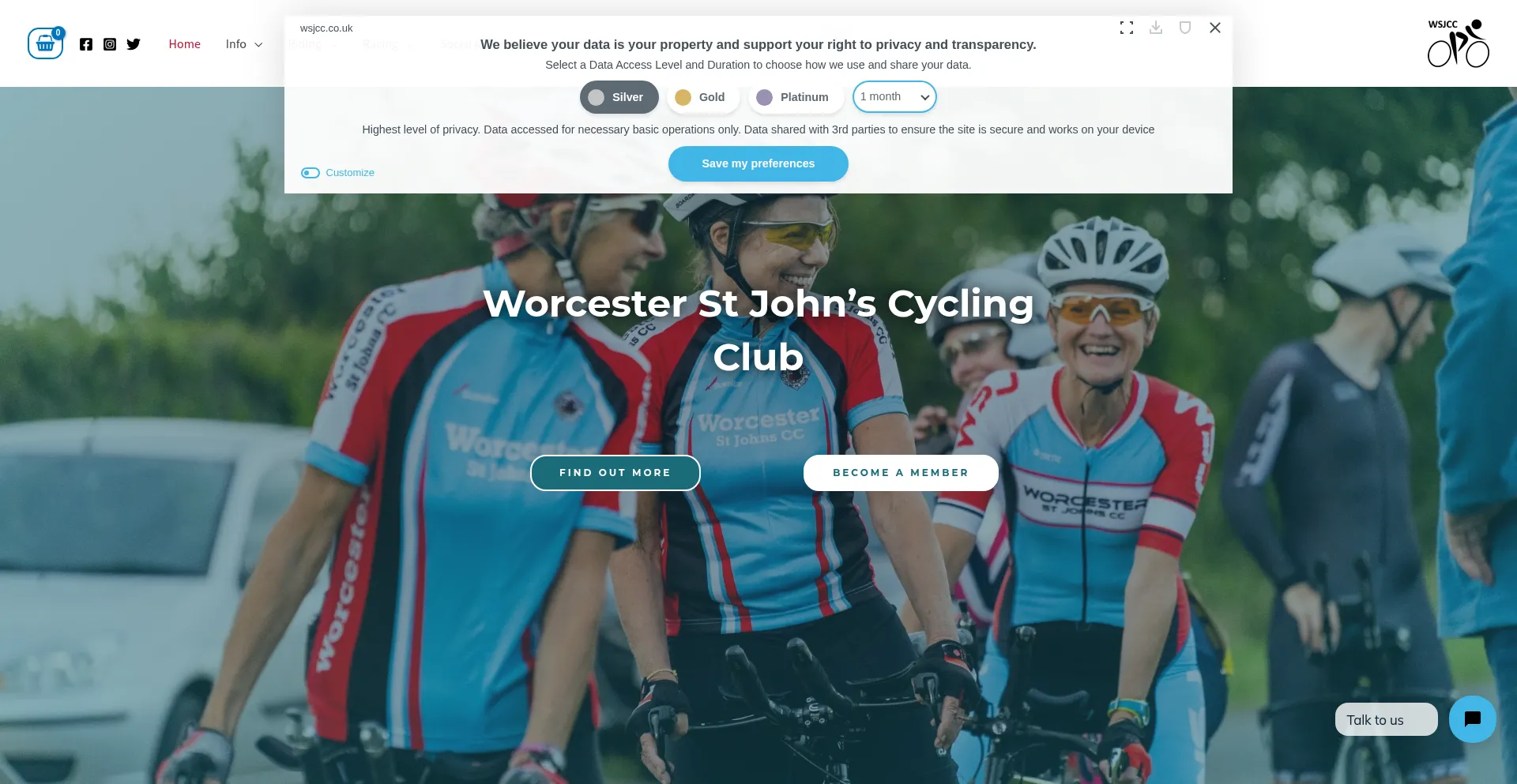 Website screenshot of Wsjcc.co.uk