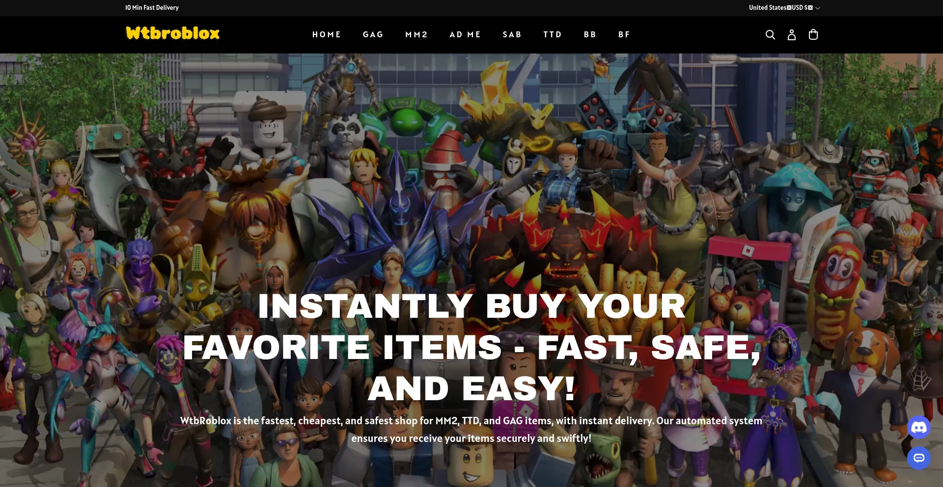 Website screenshot of Wtbroblox.com