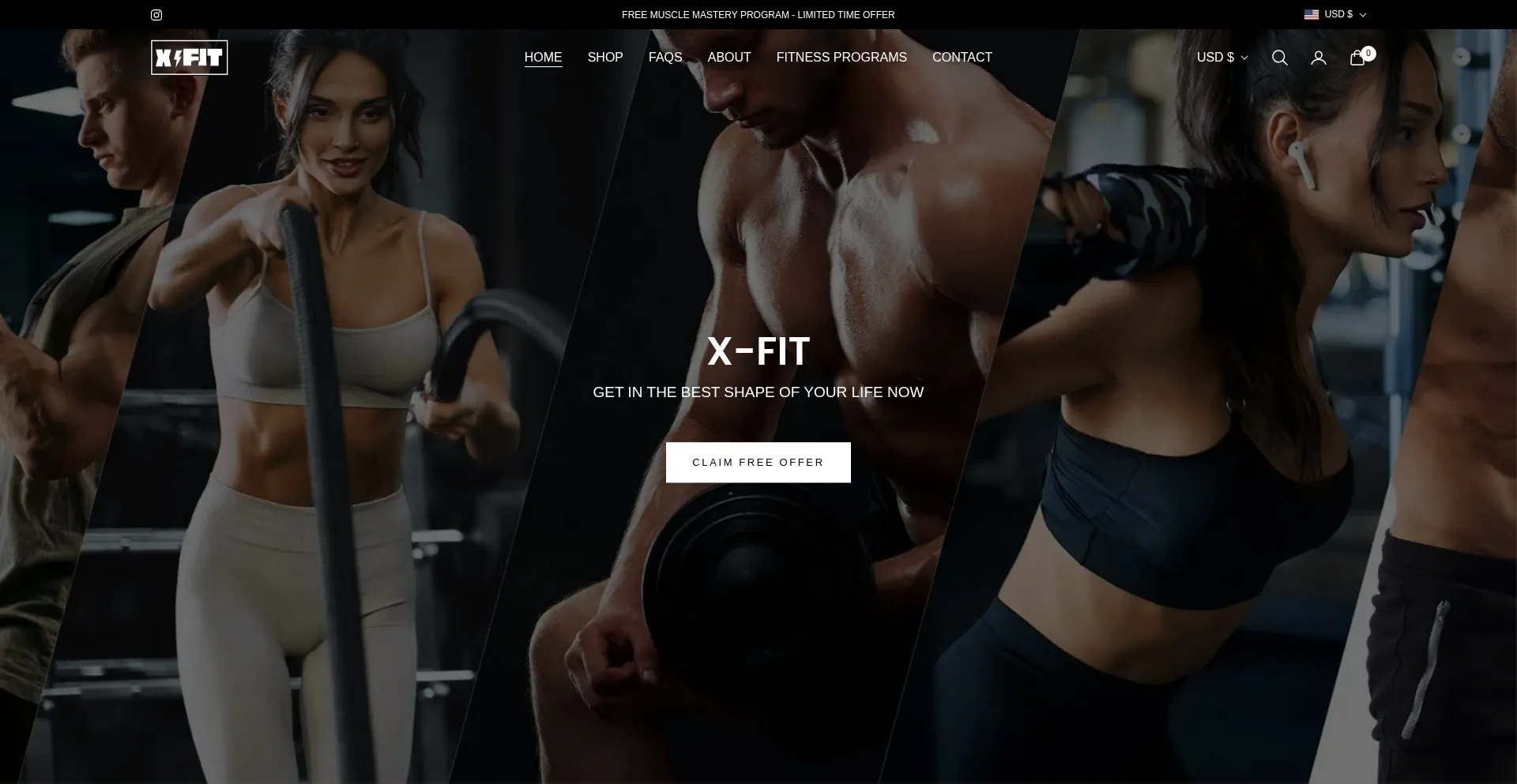Website screenshot of X-fitprograms.com