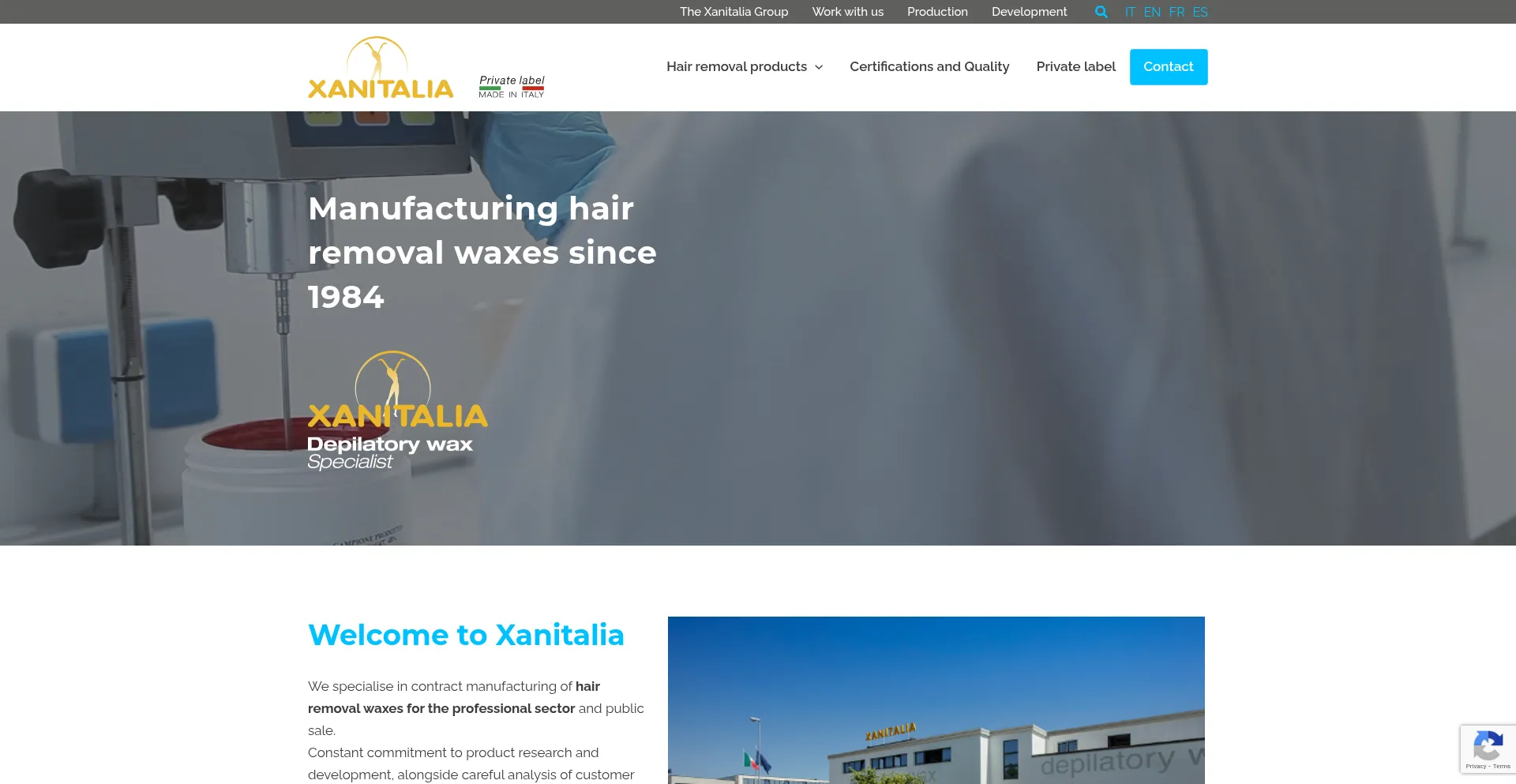 Website screenshot of Xanitalia.com