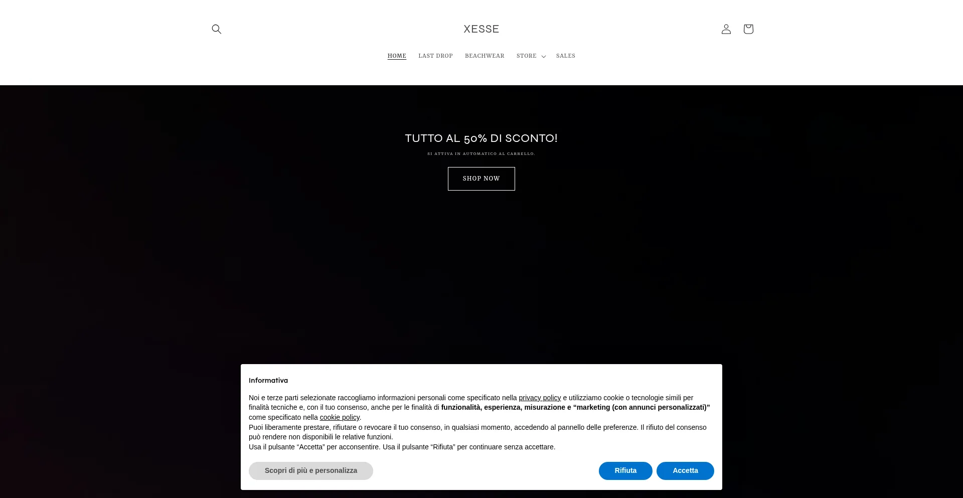 Website screenshot of Xesseshop.com