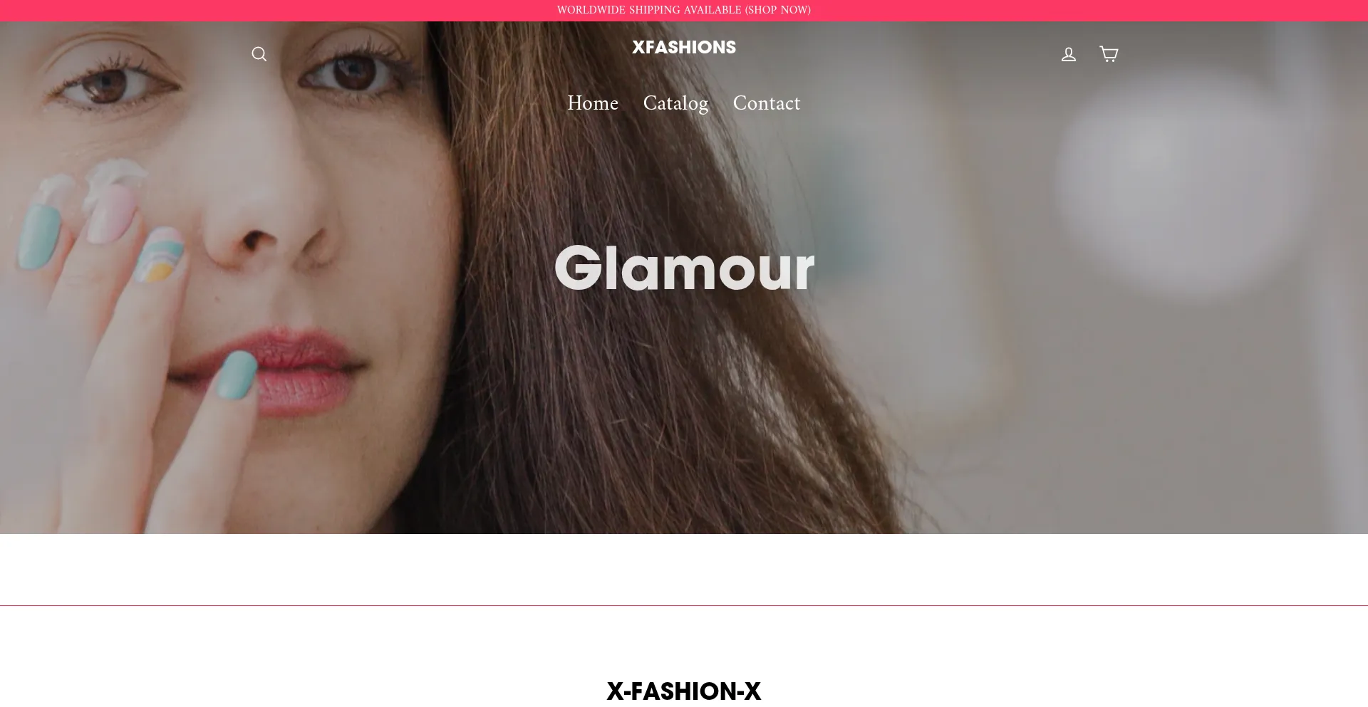 Website screenshot of Xfashions.shop