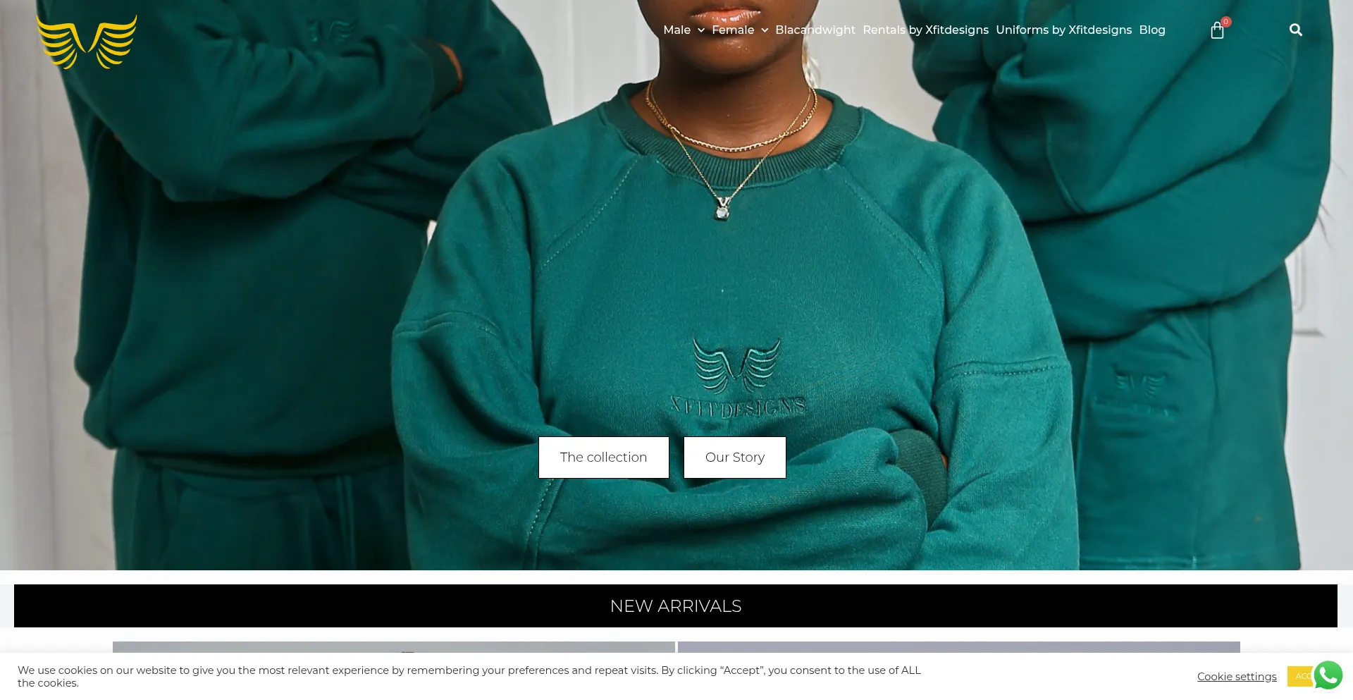 Website screenshot of Xfitdesigns.com