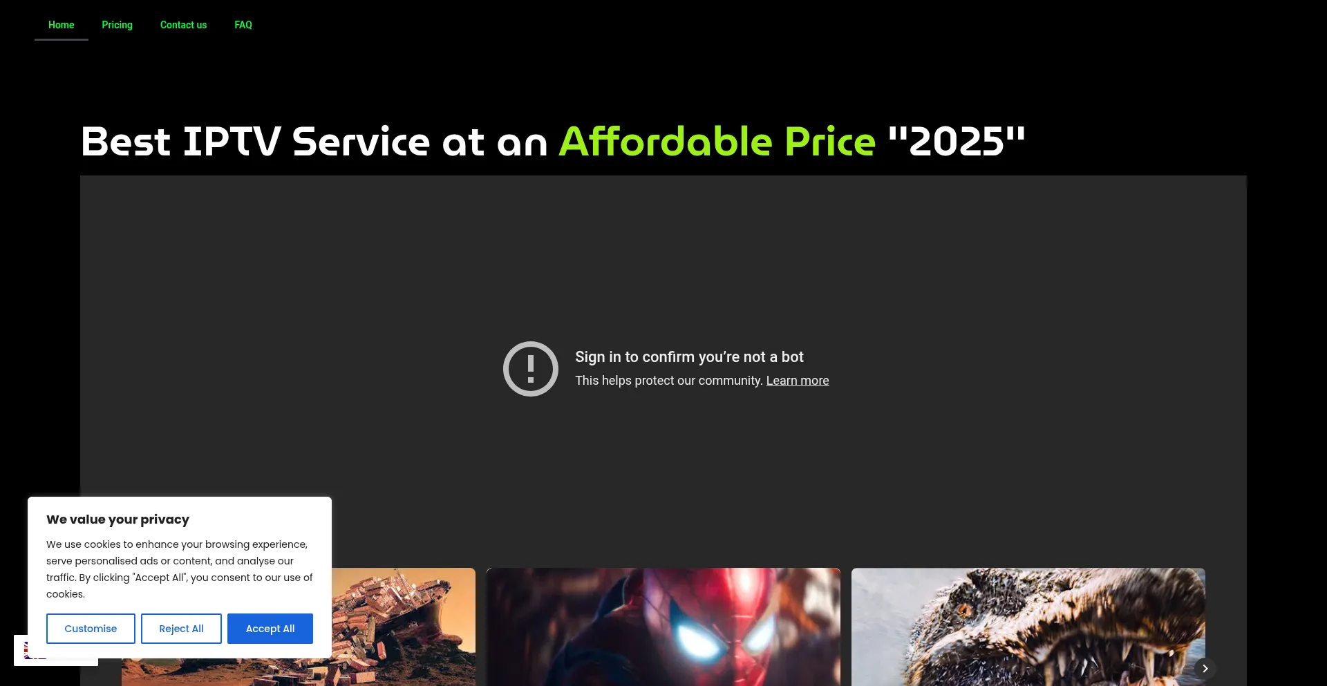 Website screenshot of Xstream4u.com