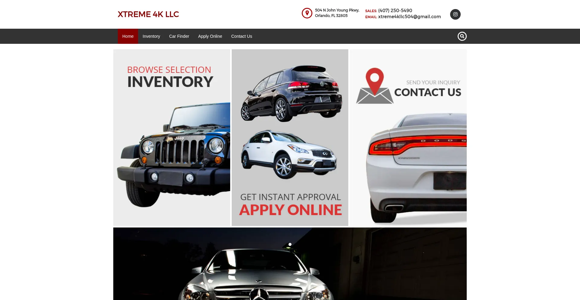 Website screenshot of Xtremeautosalesorlando.com