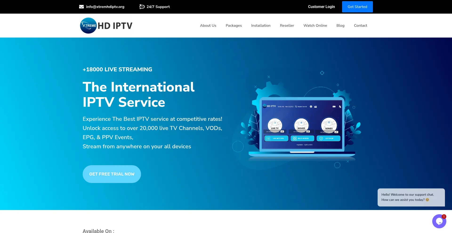 Website screenshot of Xtremhdiptv.org
