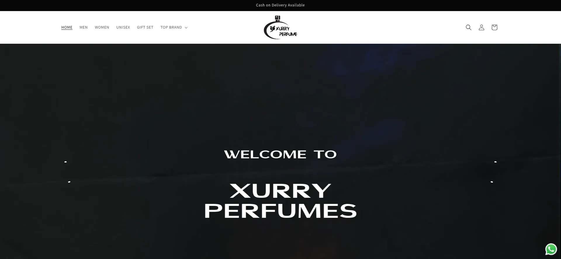Website screenshot of Xurryperfume.com