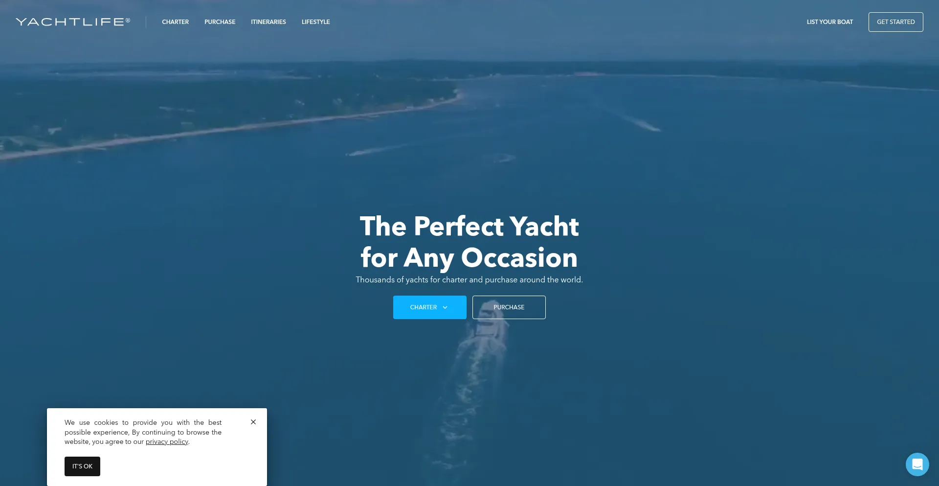 Website screenshot of Yachtlife.com