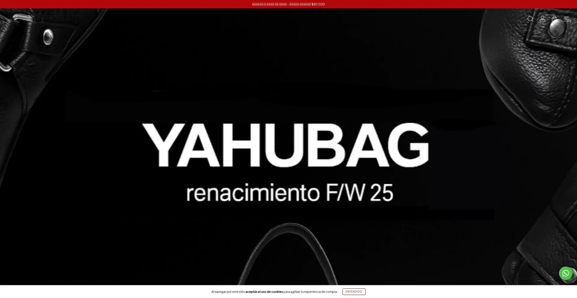 Website screenshot of Yahubag.mitiendanube.com