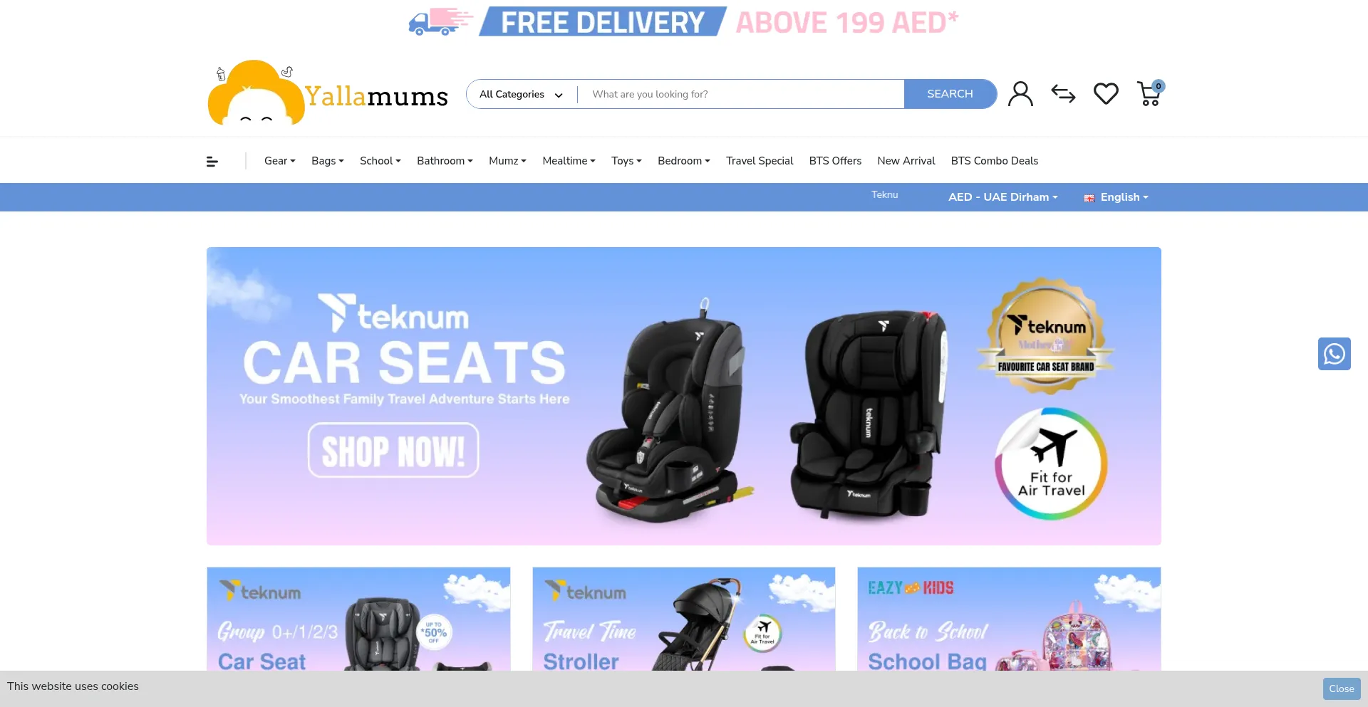 Website screenshot of Yallamums.com