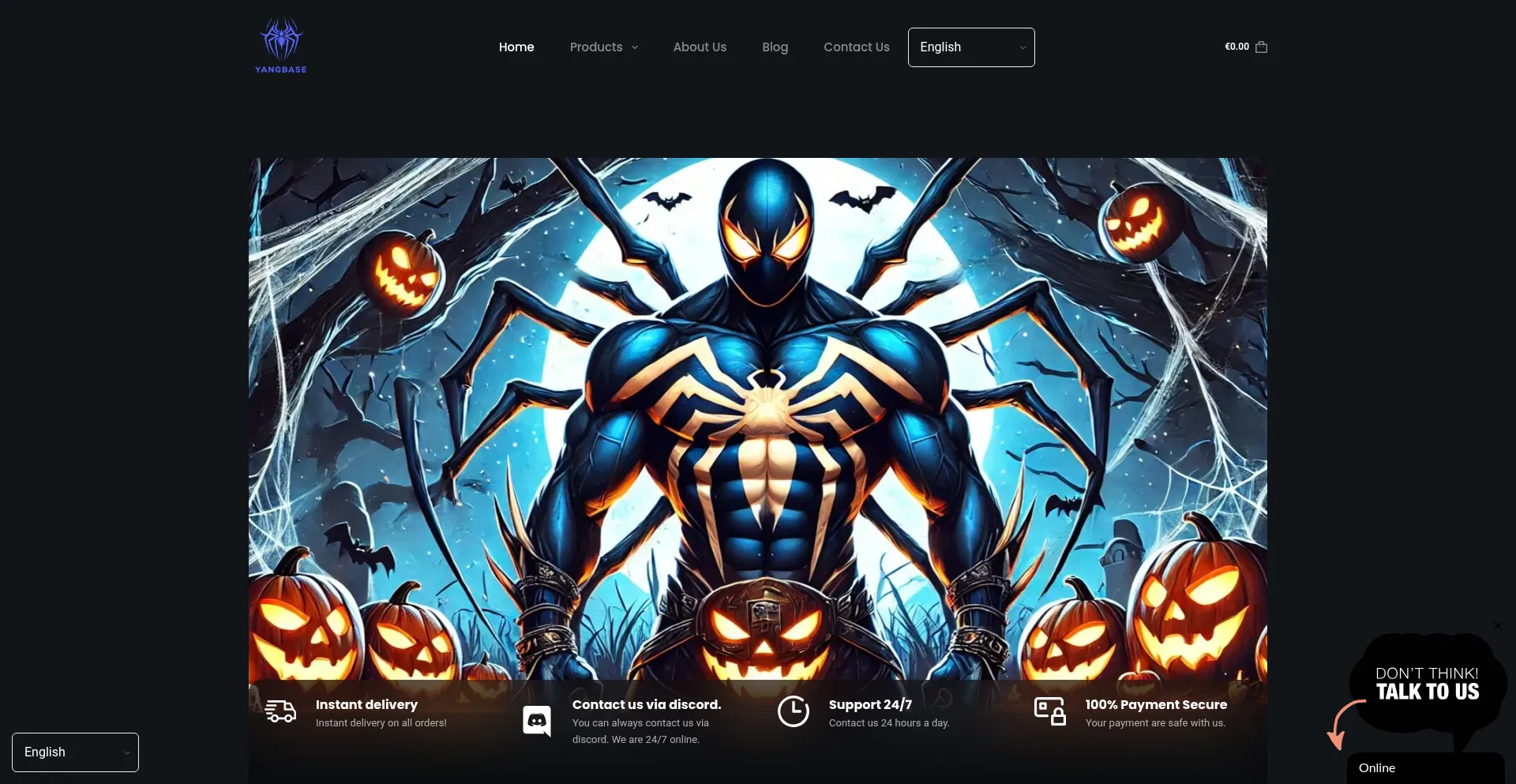 Website screenshot of Yangbase.com