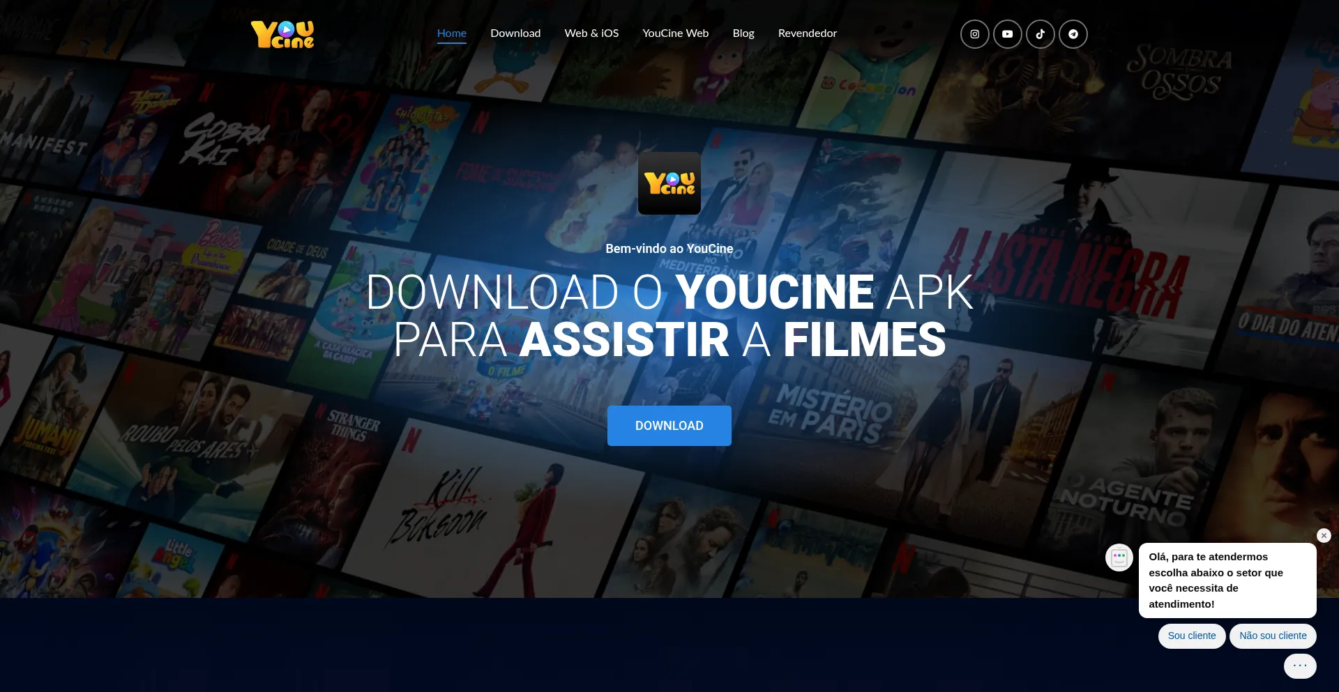 Website screenshot of Youcine-baixar.com