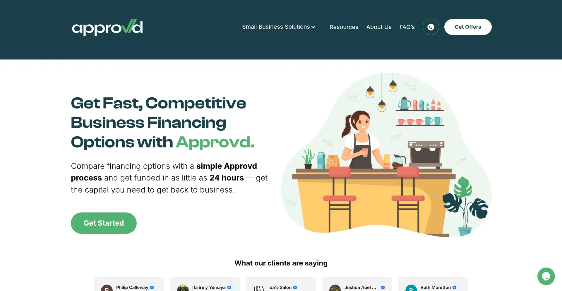 Website screenshot of Yourapprovd.com