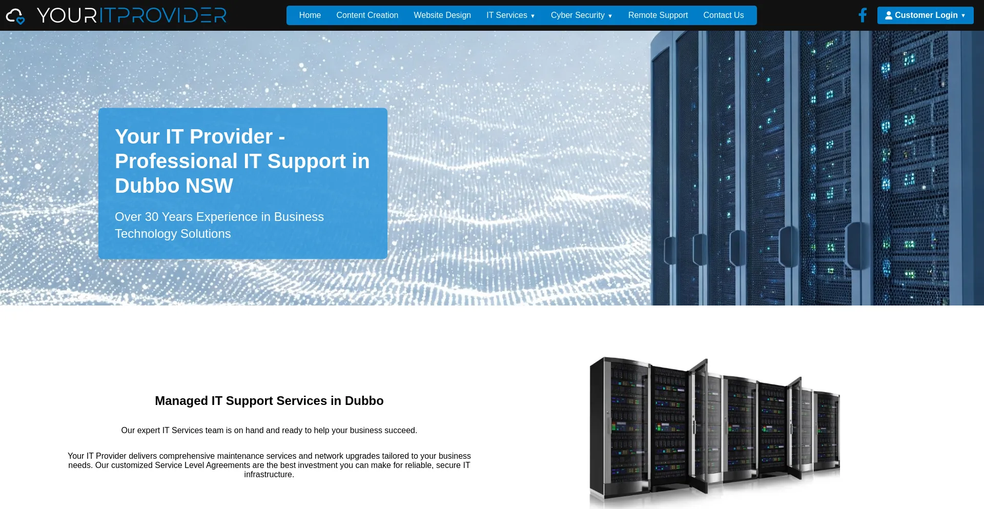 Website screenshot of Youritprovider.com.au