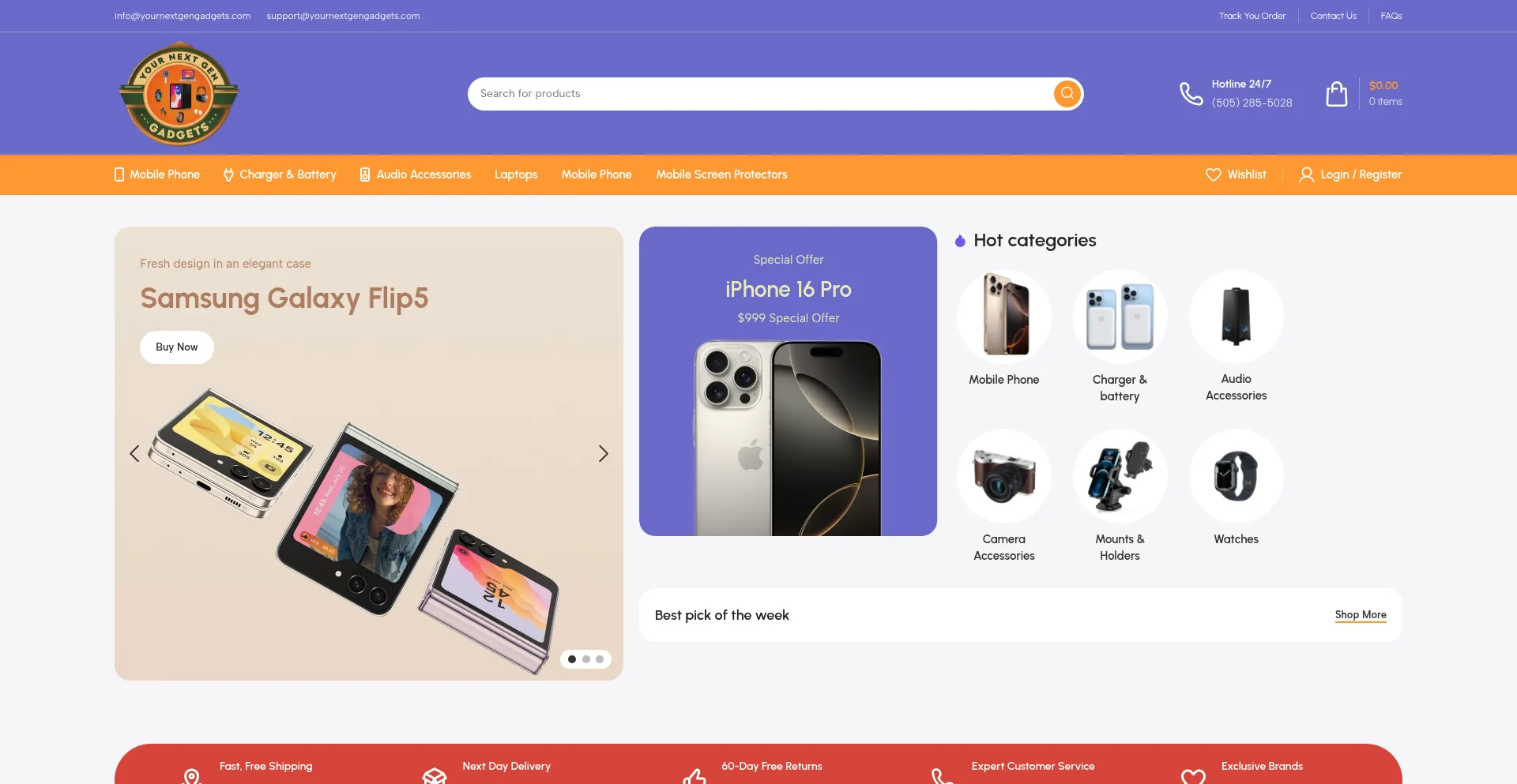 Website screenshot of Yournextgengadgets.com