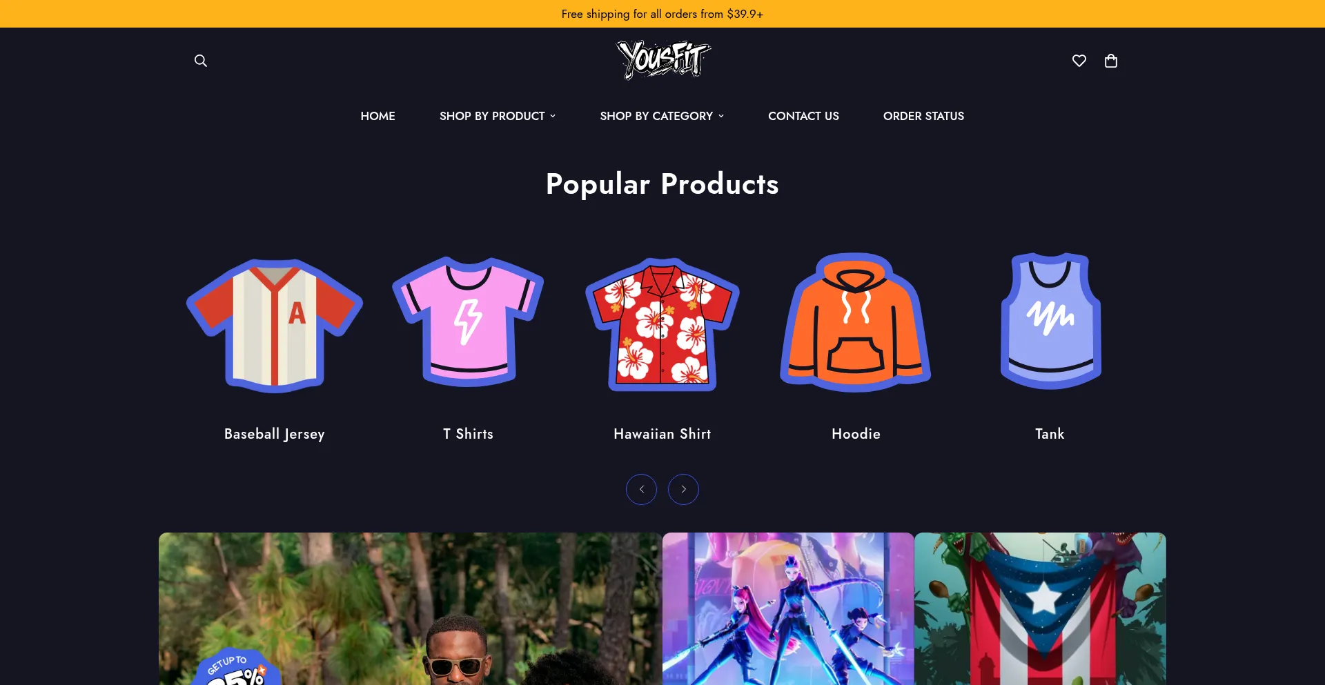Website screenshot of Yousfit.com