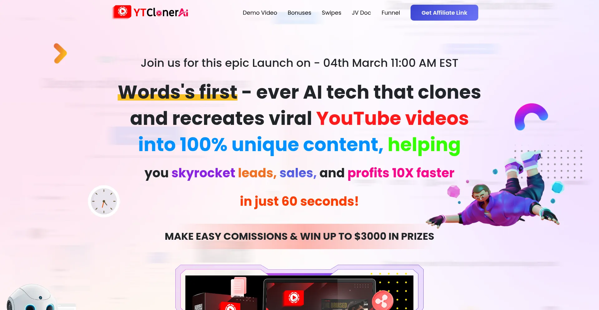 Website screenshot of Ytclonerai.com