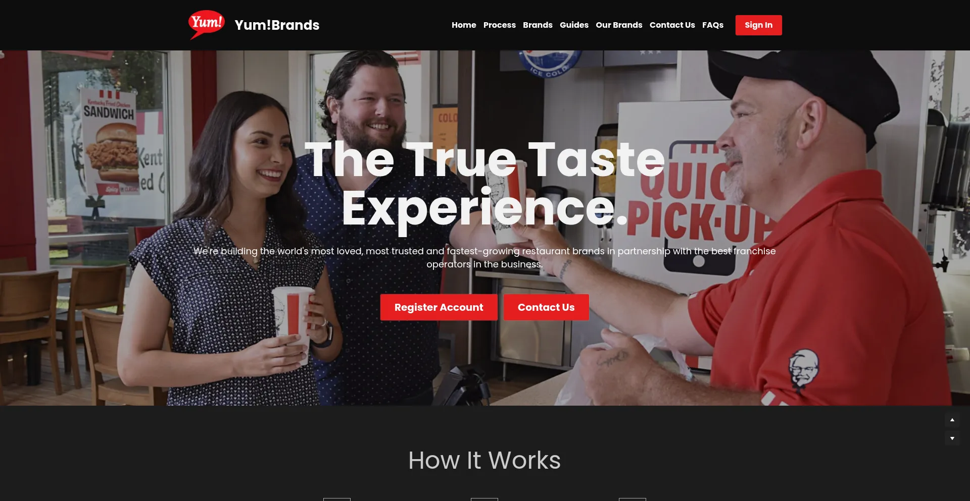Website screenshot of Yumbrandjob.com