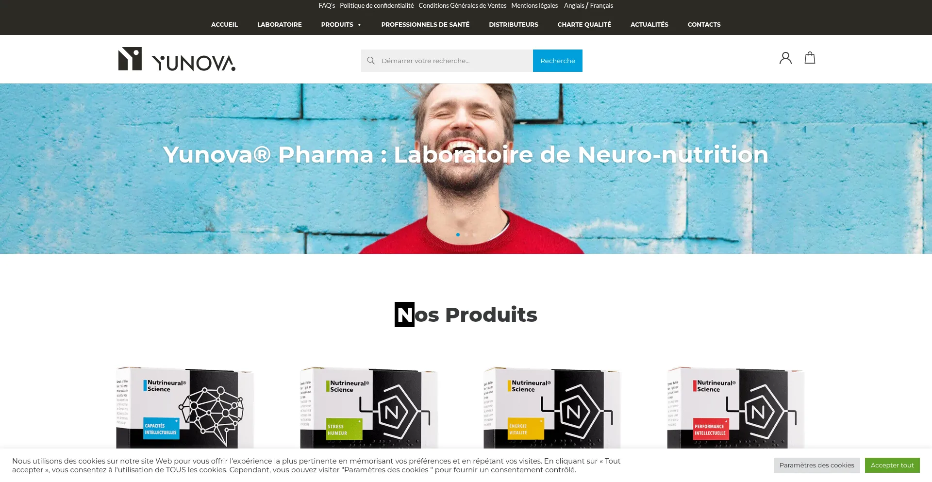 Website screenshot of Yunovapharma.com