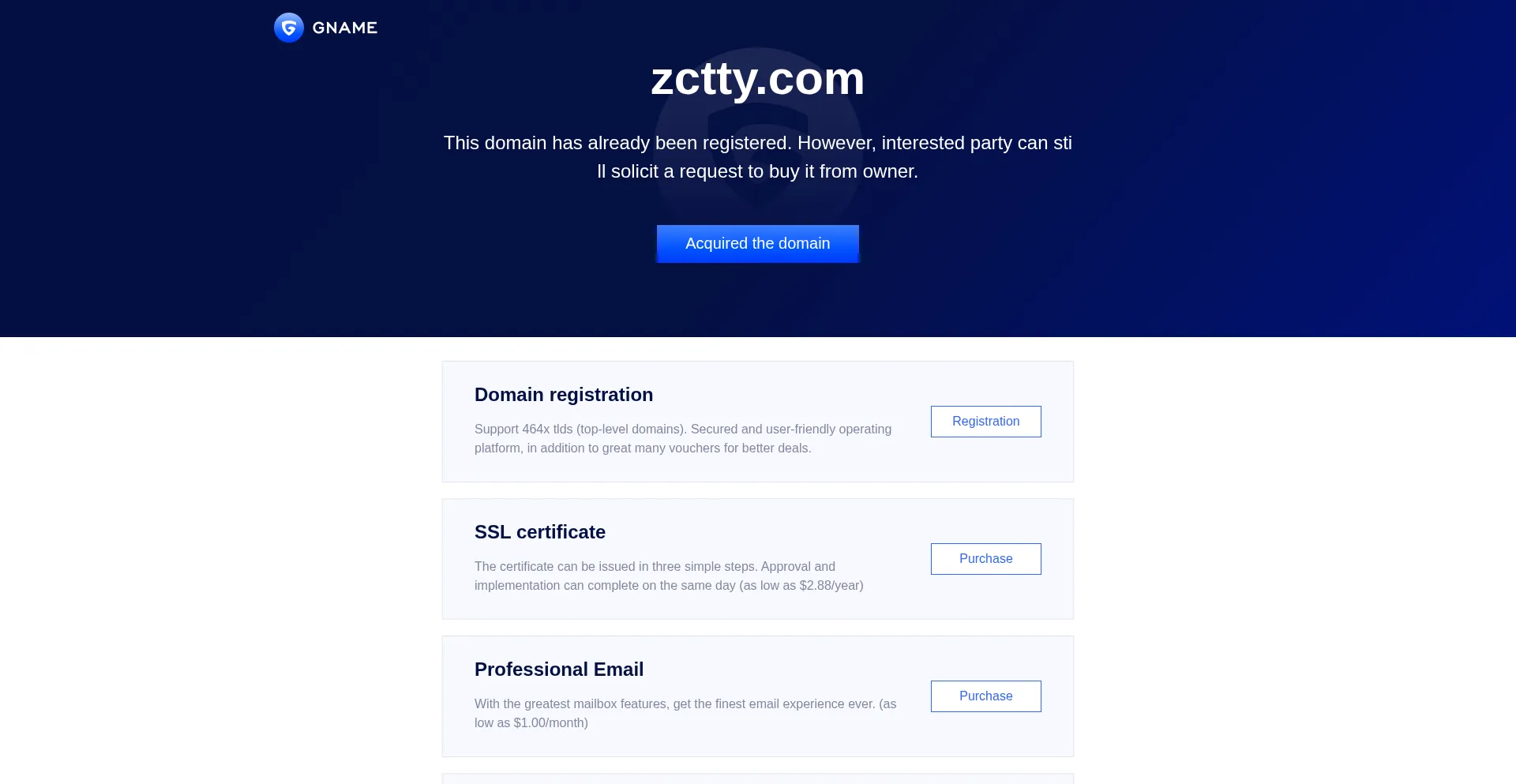 Website screenshot of Zctty.com