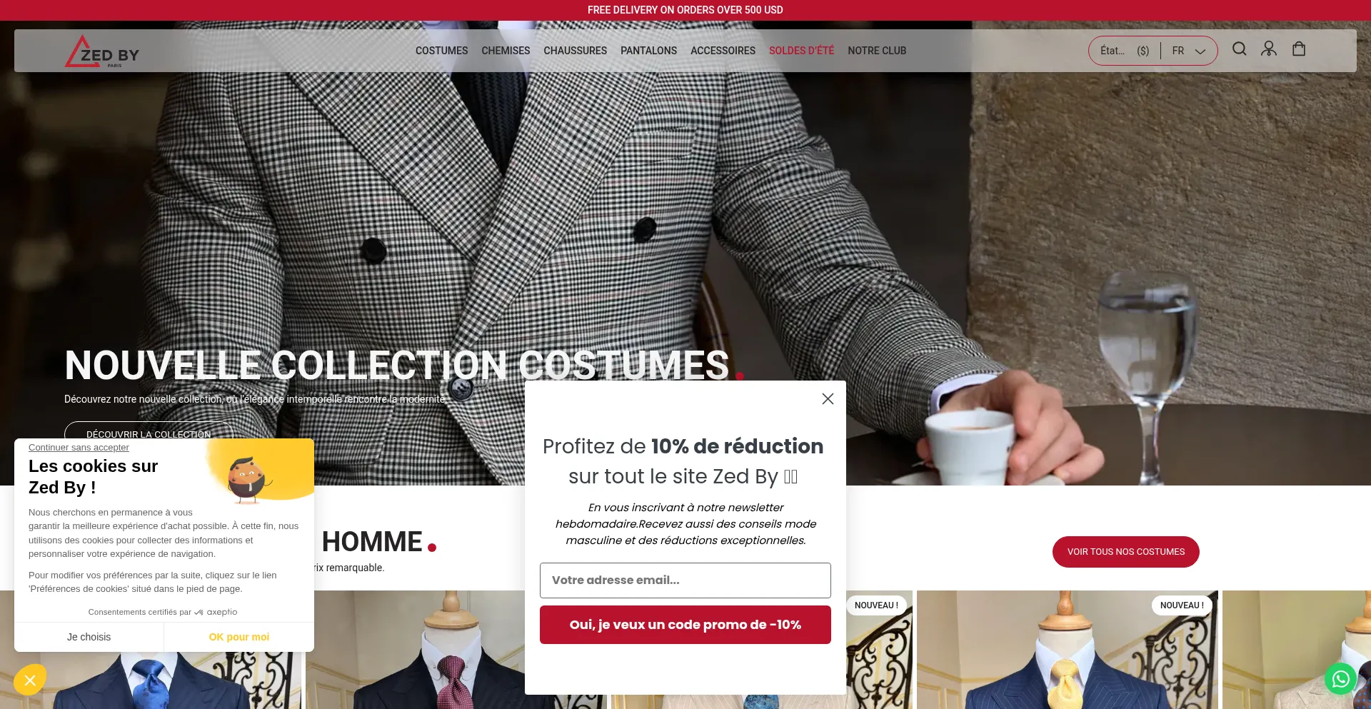 Website screenshot of Zedby.com