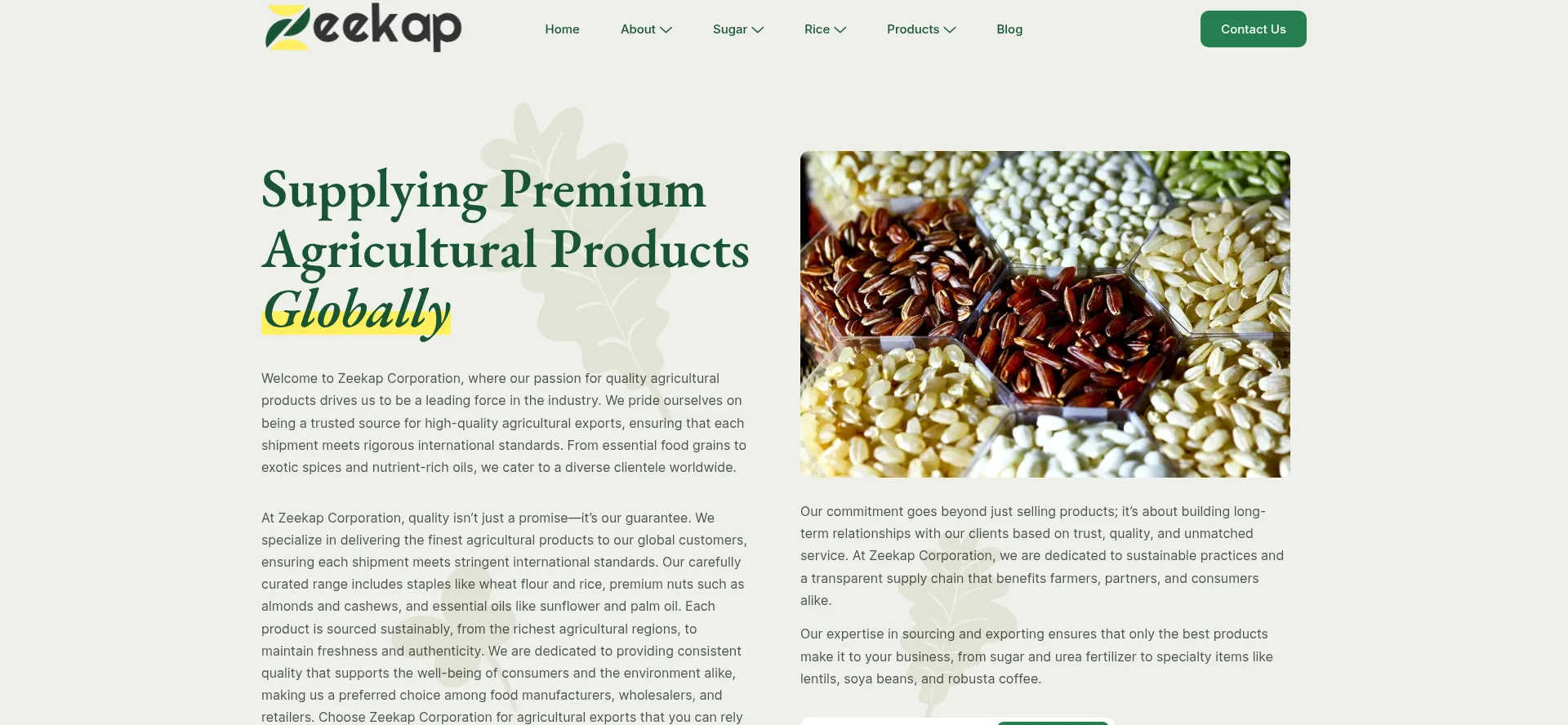 Website screenshot of Zeekapcorp.com
