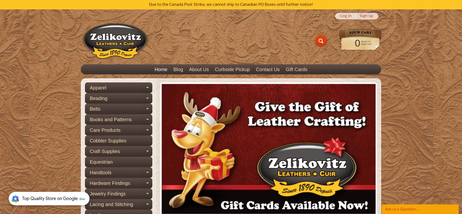 Website screenshot of Zelistore.com