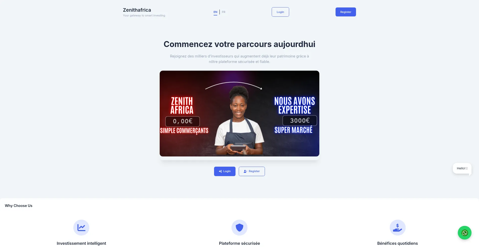 Website screenshot of Zenithafrica.site