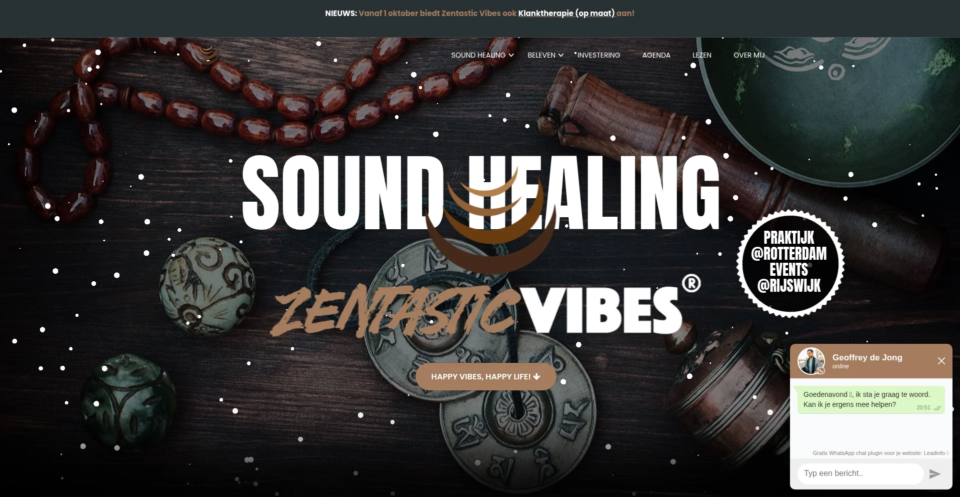 Website screenshot of Zentasticvibes.nl