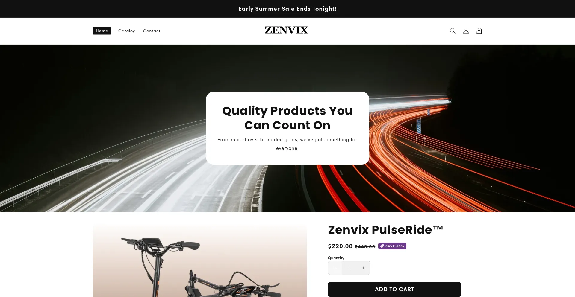 Website screenshot of Zenvixusa.com