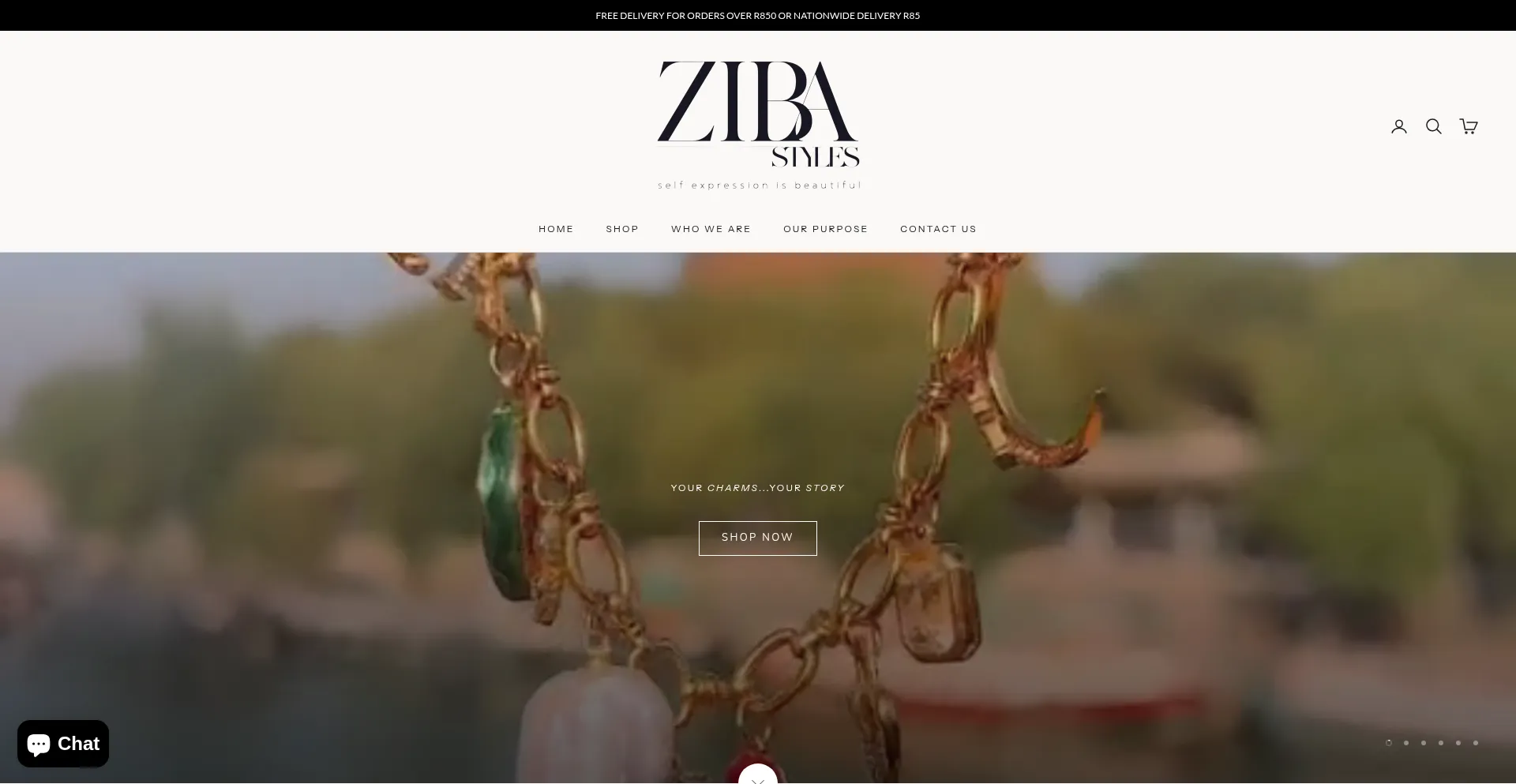 Website screenshot of Zibastyles.co.za