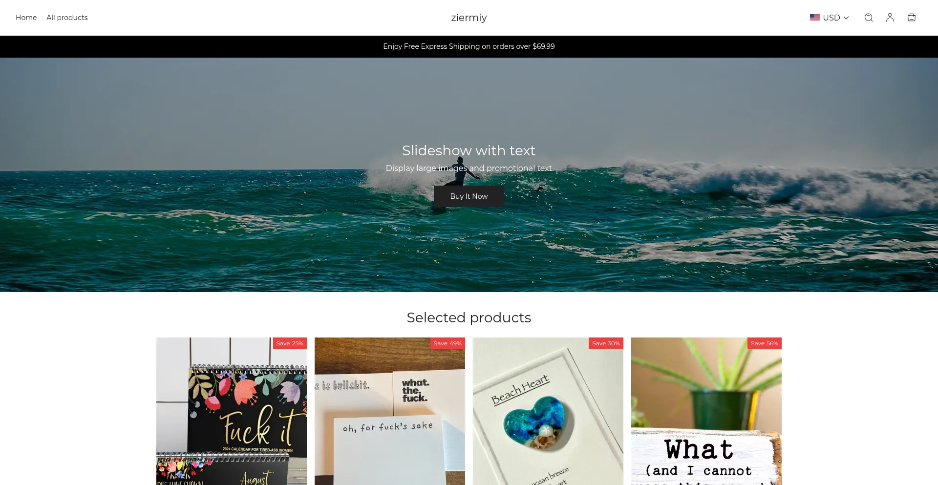 Website screenshot of Ziermiy.com