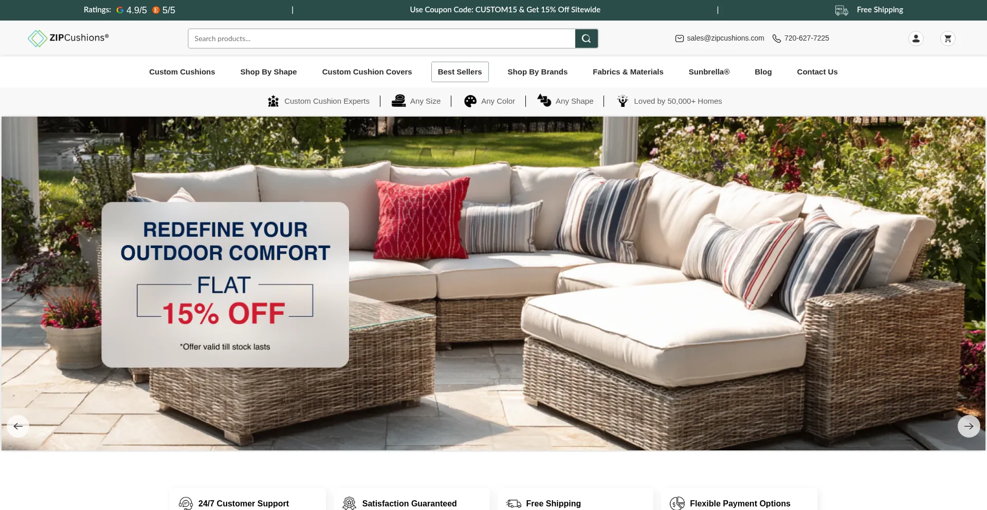 Zipcushions.com Screenshot