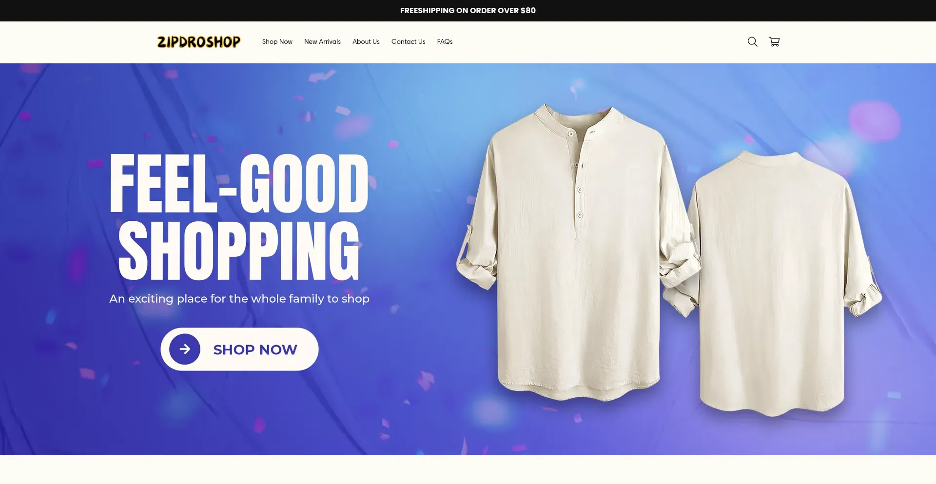 Website screenshot of Zipdroshop.com