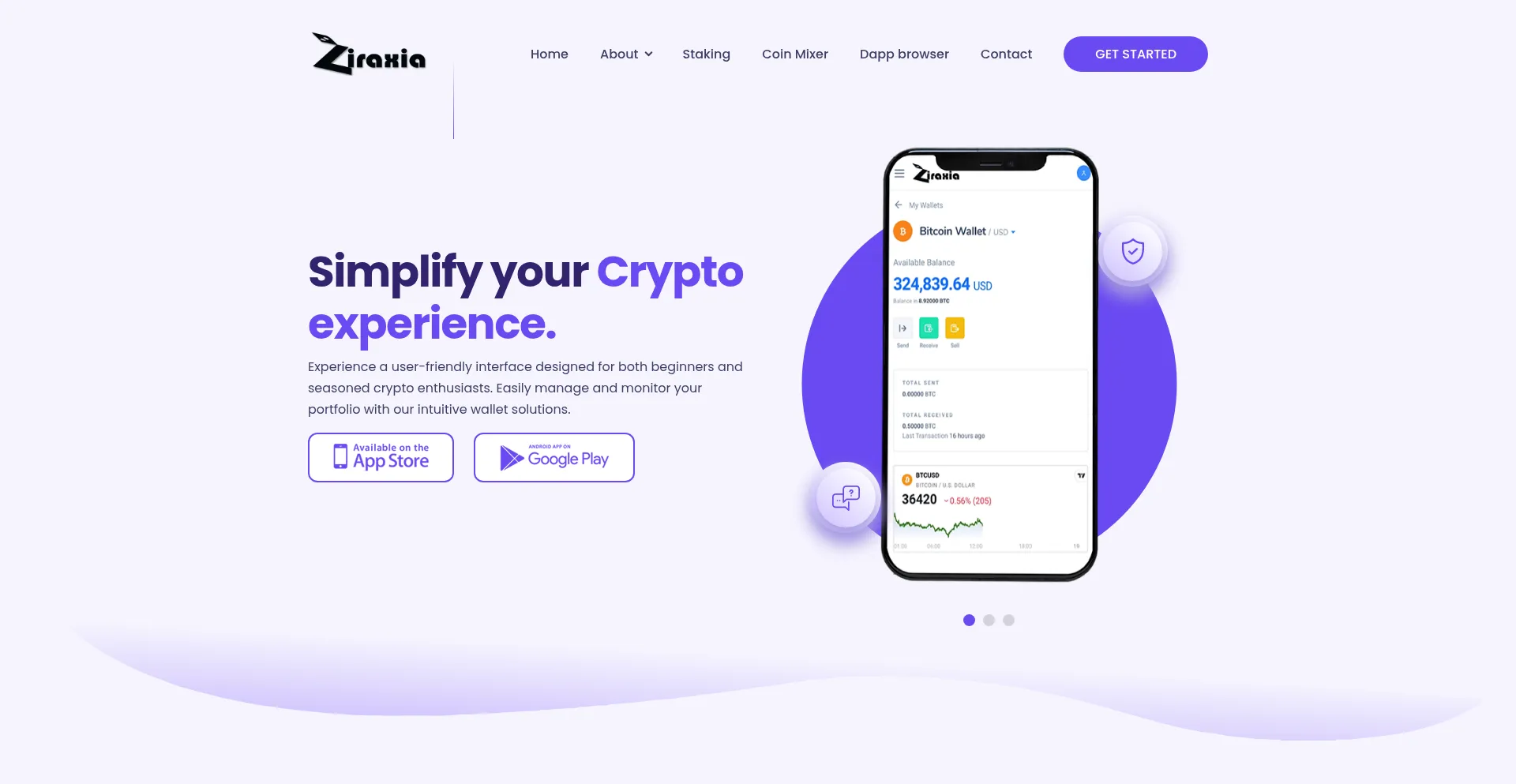 Website screenshot of Ziraxia.com