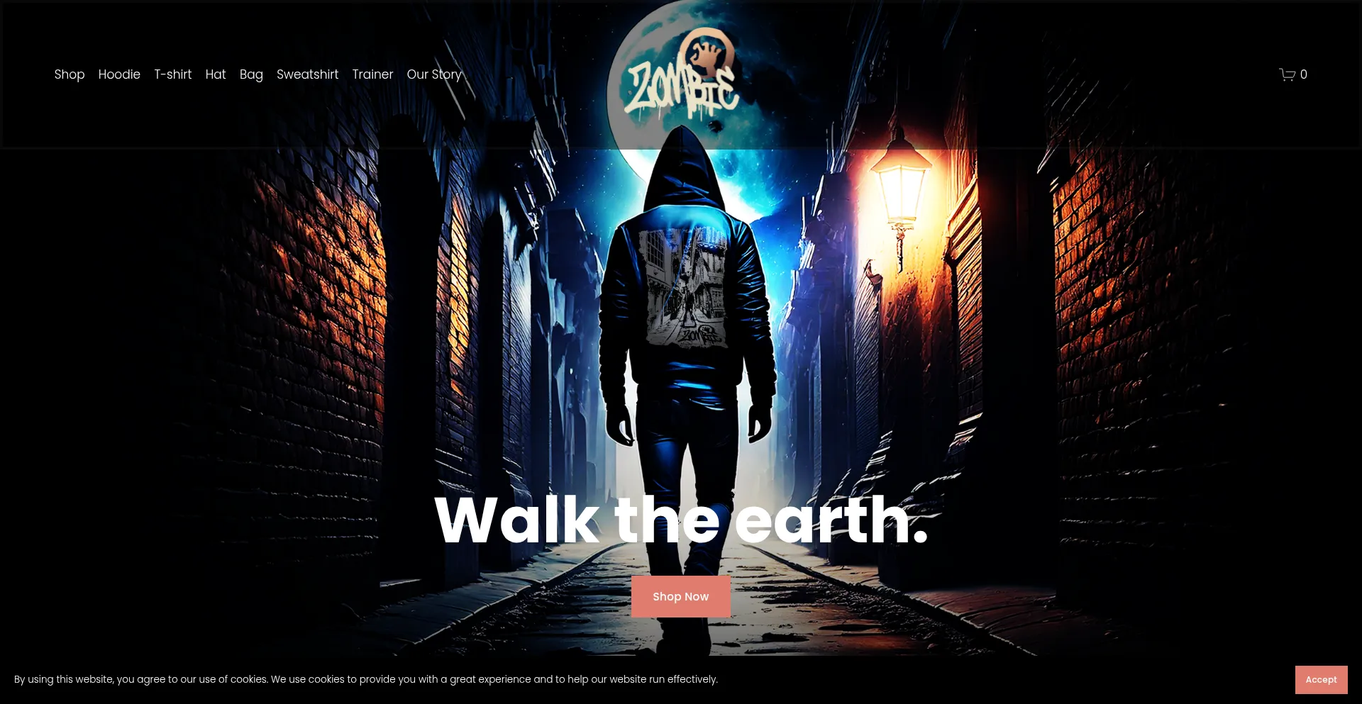 Website screenshot of Zombie.clothing